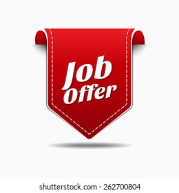 Job Offer Red Vector Icon Design