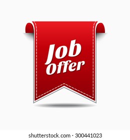 Job Offer Red Vector Icon Design