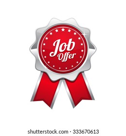 Job Offer Red Vector Icon Design