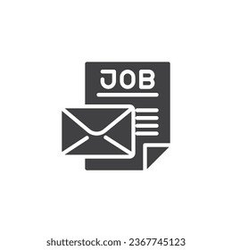 Job offer vector icon. filled flat sign for mobile concept and web design. Job offer glyph icon. Symbol, logo illustration. Vector graphics