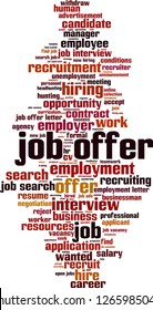 Job offer word cloud concept. Vector illustration