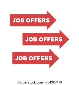 JOB OFFERS vector illustration. job offers sign