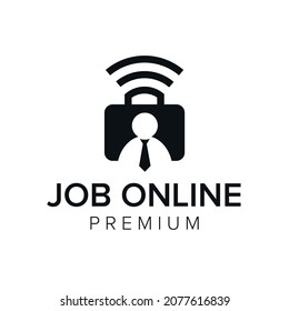 job online logo icon vector template