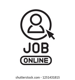 Job online, used to find people who are looking for jobs. Simple flat design. Isolate on white background.