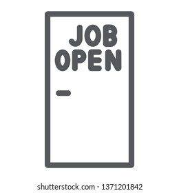 Job opening line icon, work and recruiting, job offer sign, vector graphics, a linear pattern on a white background, eps 10.