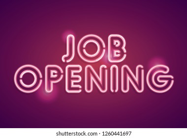Job Opening neon employment sign