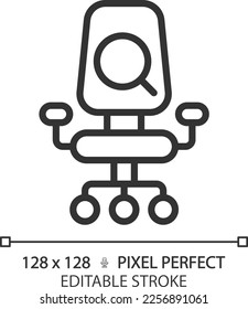 Icono lineal perfecto para la apertura de píxeles de trabajo. Unirse al equipo de la compañía. Buscando el puesto del empleado. Trabajador profesional. Ilustración de línea delgada. Símbolo de contorno. Dibujo del contorno del vector. Trazo editable