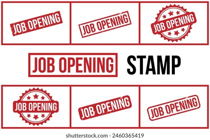 Job Opening Rubber Stamp Set Vector