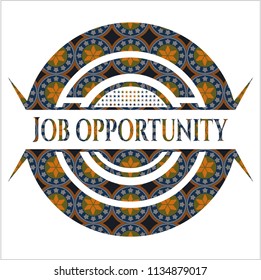 Job Opportunity arabesque emblem background. arabic decoration.