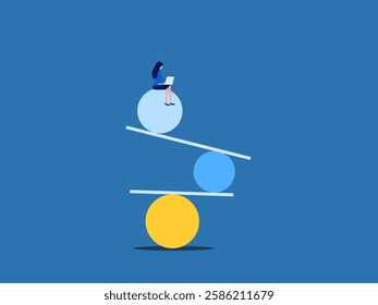 Job Opportunity, Businesswoman trying to balance life and work