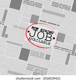 Job Opportunity Classified Ad On Newspaper. Now Hiring, Job Available Column. Red Circle Marks Available Job Column. Yellow Pages, Career Opportunities, Business, Seek A Job Concepts.