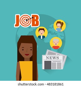 job opportunity flat icons vector illustration design