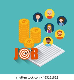 job opportunity flat icons vector illustration design