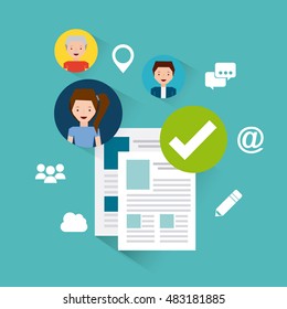 job opportunity flat icons vector illustration design
