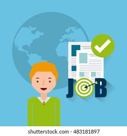 job opportunity flat icons vector illustration design