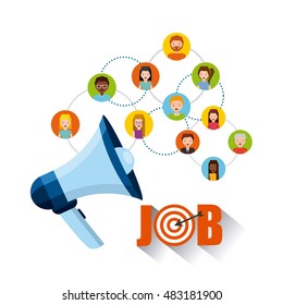 job opportunity flat icons vector illustration design