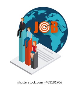 job opportunity flat icons vector illustration design
