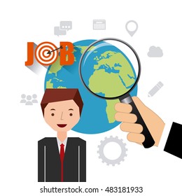 job opportunity flat icons vector illustration design