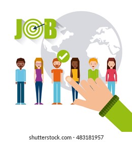 job opportunity flat icons vector illustration design