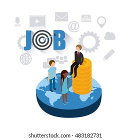 job opportunity flat icons vector illustration design