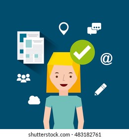job opportunity flat icons vector illustration design