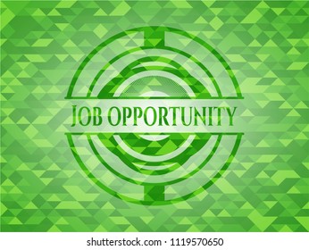 Job Opportunity green mosaic emblem