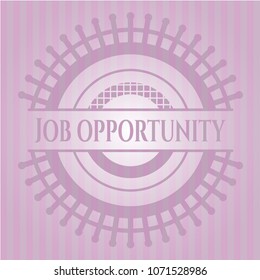 Job Opportunity pink emblem. Retro