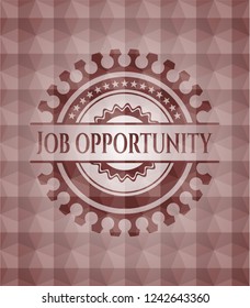 Job Opportunity red geometric pattern emblem. Seamless.