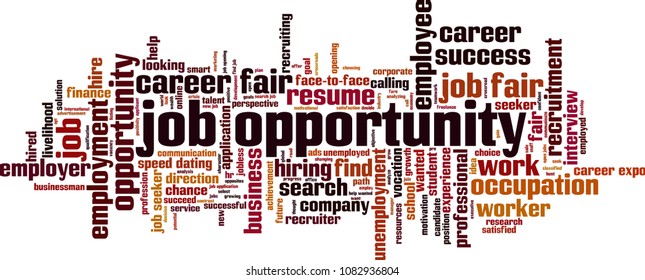 Job Opportunity Word Cloud Concept. Vector Illustration