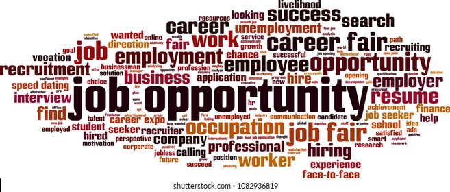 Job opportunity word cloud concept. Vector illustration