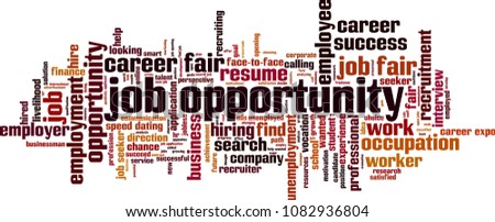 Job opportunity word cloud concept. Vector illustration
