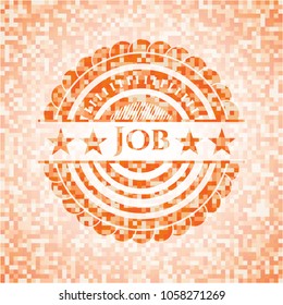 Job orange mosaic emblemJob abstract emblem, orange mosaic background