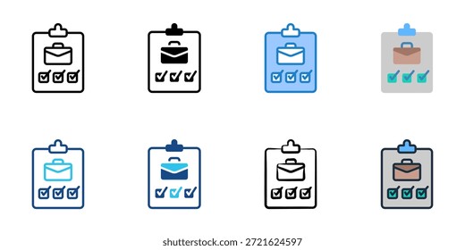 Conjunto de iconos de orden de trabajo colección de estilos múltiples. Trazo editable 
