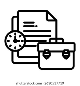 Job outline icon. Simple vector icon design in outline style. Editable vector format