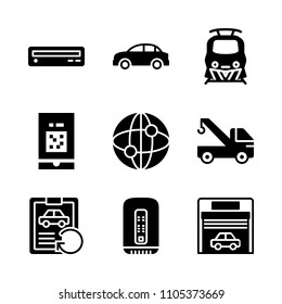 job, pc, notebook and apple icons in Technology vector set. Graphics for web and design