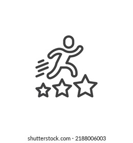 Job performance line icon. linear style sign for mobile concept and web design. Employee performance outline vector icon. Symbol, logo illustration. Vector graphics