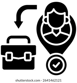 Job Placement Icon Glyph Vector Illustration