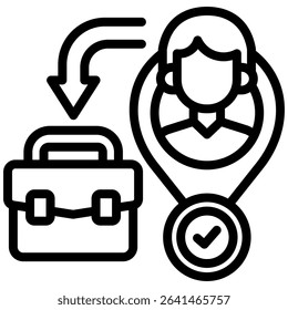 Job Placement Icon Line Vector Illustration