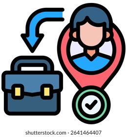 Job Placement Icon Lineal Color Vector Illustration