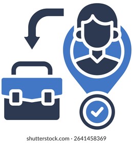 Job Placement Icon Mixed Vector Illustration