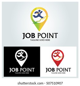 Job Point logo design template ,Colorful concept ,Vector illustration