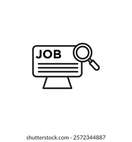 Job portal icon Vector flat thin line illustration