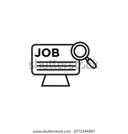 Job portal icon Vector flat thin line illustration