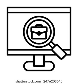 Job Portal icon vector line illustration