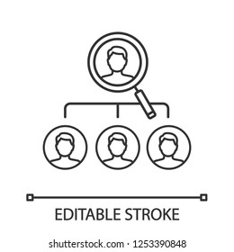 Job Position Linear Icon. Vacancy. Thin Line Illustration. Job Title. Staff Searching. Hiring, Headhunting. Contour Symbol. Vector Isolated Outline Drawing. Editable Stroke