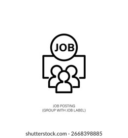 Descrição simples do design do ícone de publicação do trabalho