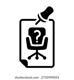 Job Posting Icon - Solid Black Glyph Icons For Human Resources Management