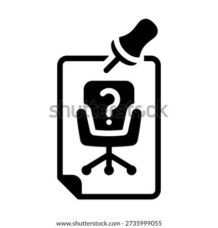 Job Posting Icon - Solid Black Glyph Icons For Human Resources Management