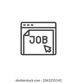 Icono de línea de registro de trabajos. signo de estilo lineal para concepto móvil y diseño web. Icono de vector de esquema de registro de trabajos. Símbolo, ilustración del logotipo. Gráficos vectoriales