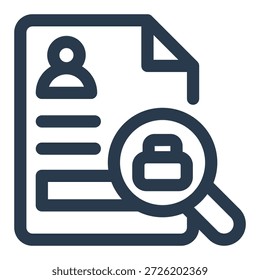 Icono de Vector de registro de trabajo para HRMS